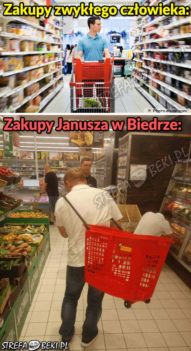 Zakupy Janusza w Biedrze